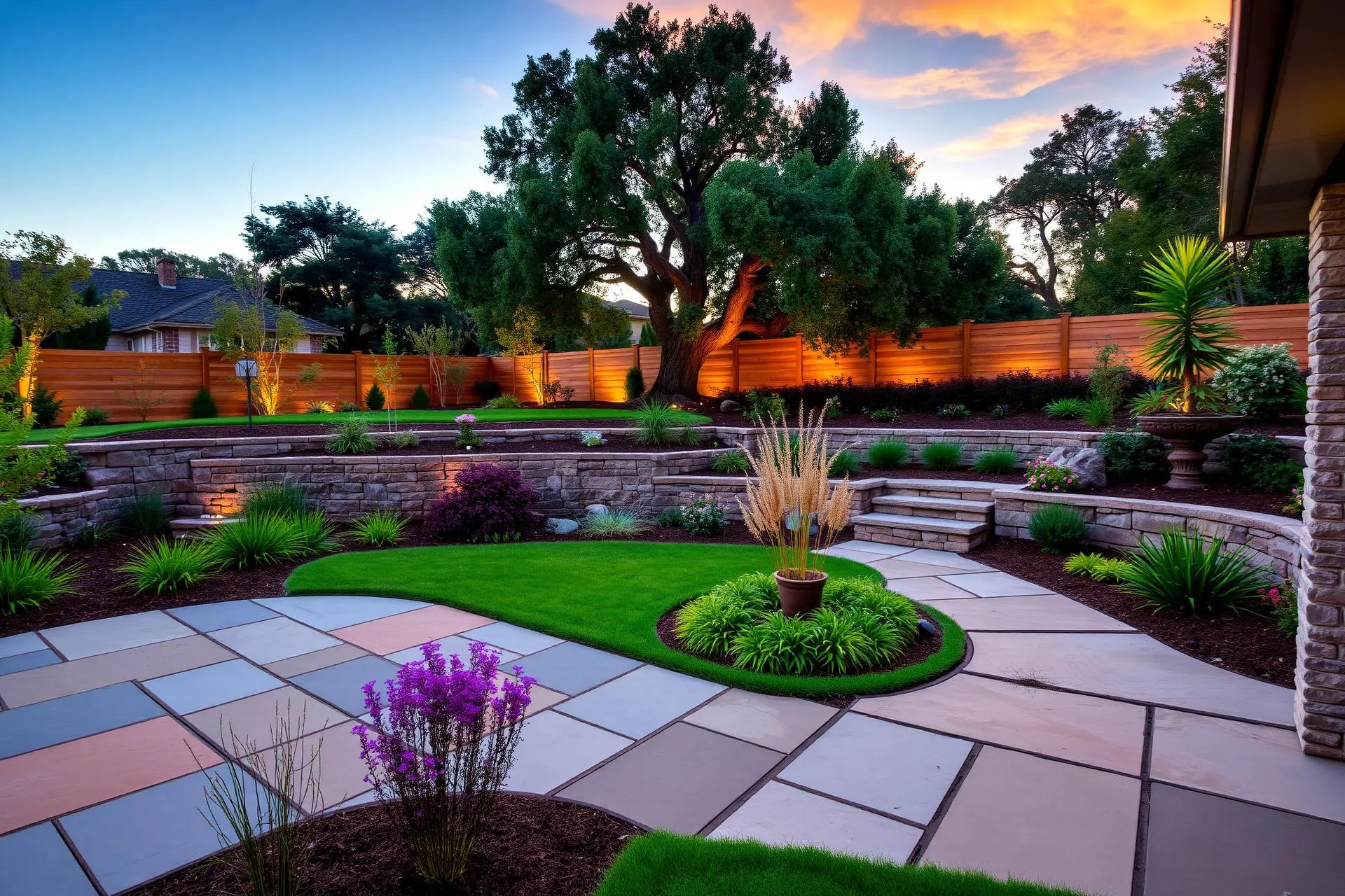 Landscaper in Orangevale, CA — McGuire Earth Works McGuire Earth Works crew building a custom landscape in Orangevale, California
