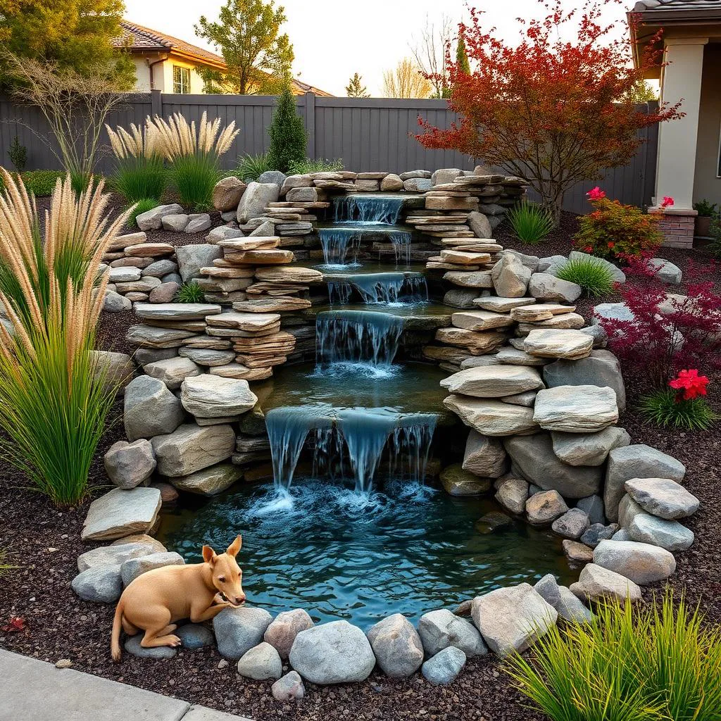 Outdoor Water Feature Design in Orangevale, CA — McGuire Earth Works Outdoor Water Feature Design project in Orangevale, California by McGuire Earth Works