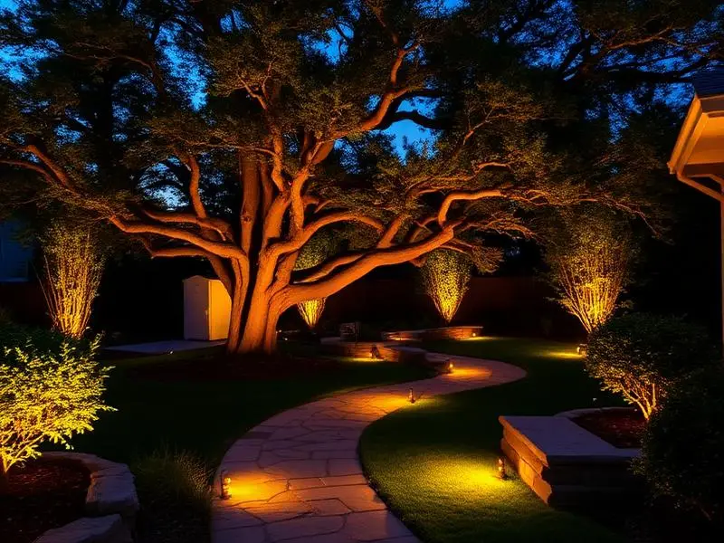 Landscape Lighting in Orangevale, CA Landscape Lighting service example in Orangevale, CA by McGuire Earth Works