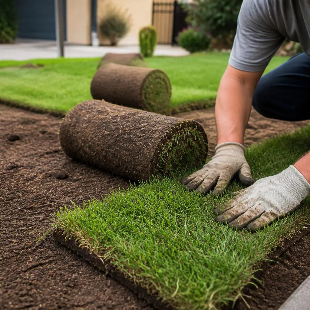 Sod Installation in Orangevale, CA Sod Installation service example in Orangevale, CA by McGuire Earth Works
