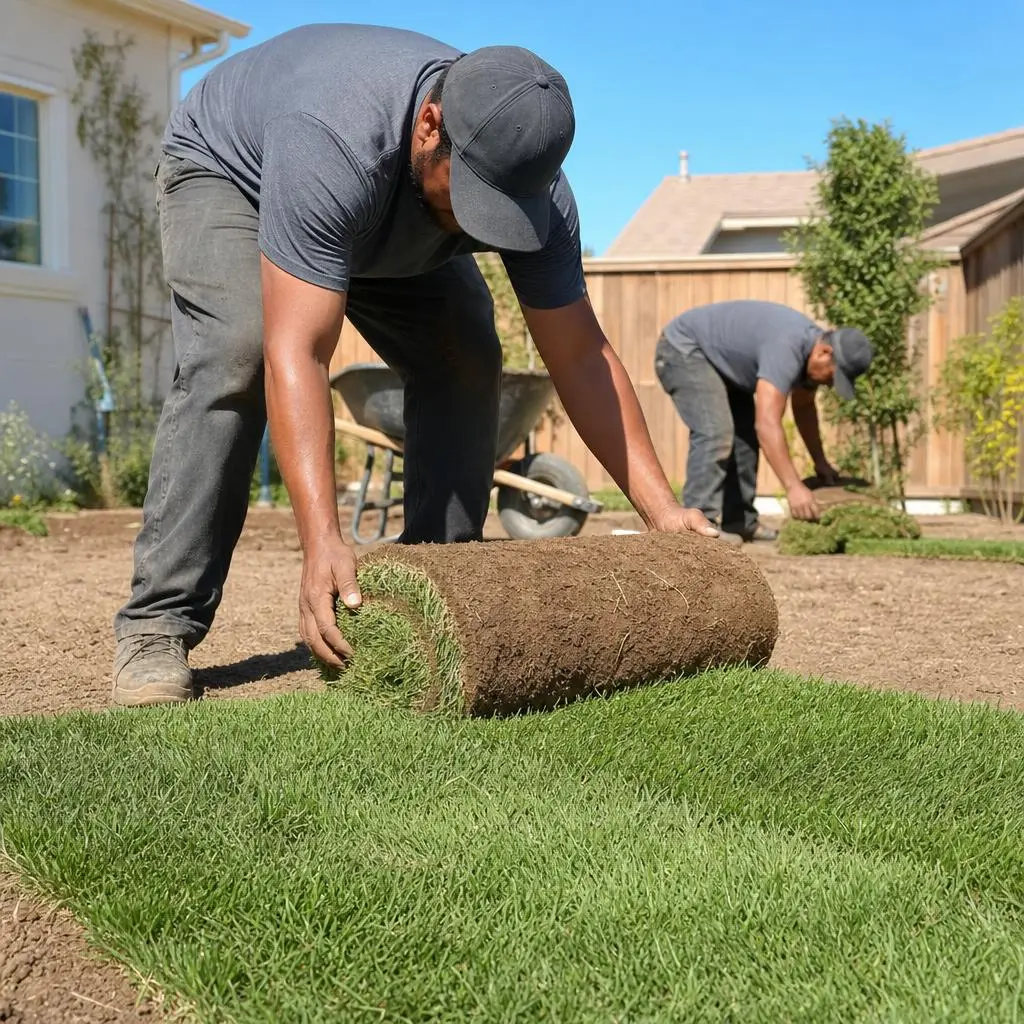 Sod Installation in Orangevale, CA Sod Installation service example in Orangevale, CA by McGuire Earth Works