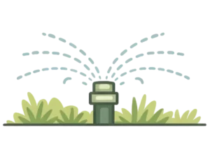 Lawn Sprinkler System Illustration Icon
